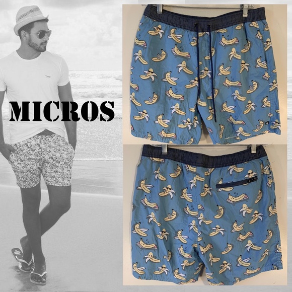 Micros Bananas Swim Trunks Large 7" inseam - Picture 1 of 3
